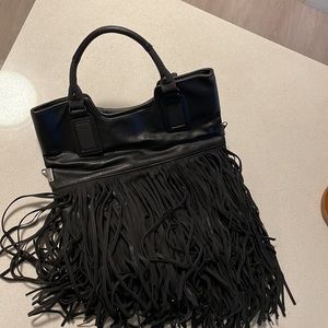 Fringe Top Handle Purse